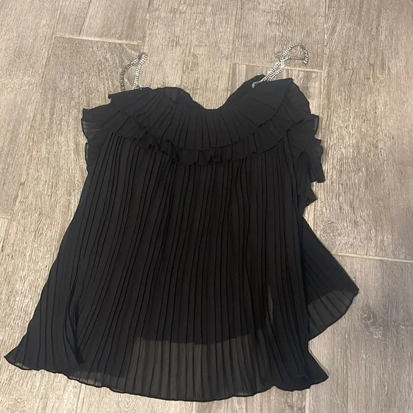 Zara Black Jewel Strap Cami, Size XL, NWT - Picture 2 of 3